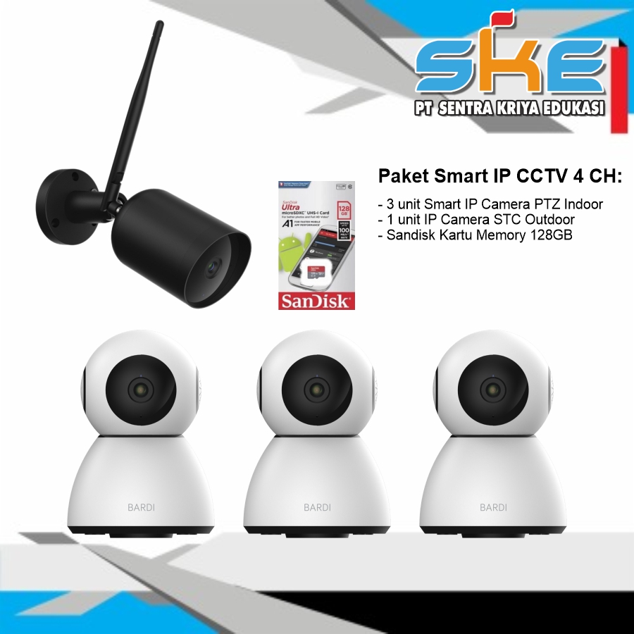Paket Smart IP Camera CCTV 4 CH