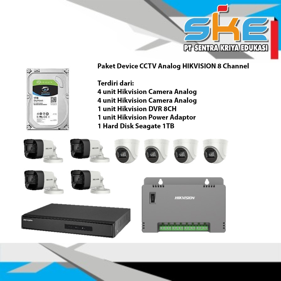 Paket Device CCTV Analog HIKVISION 8 Channel