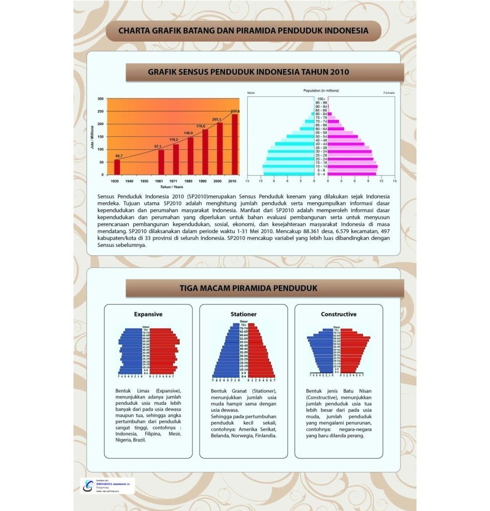 Carta Grafik Batang dan Piramida Penduduk Indonesia