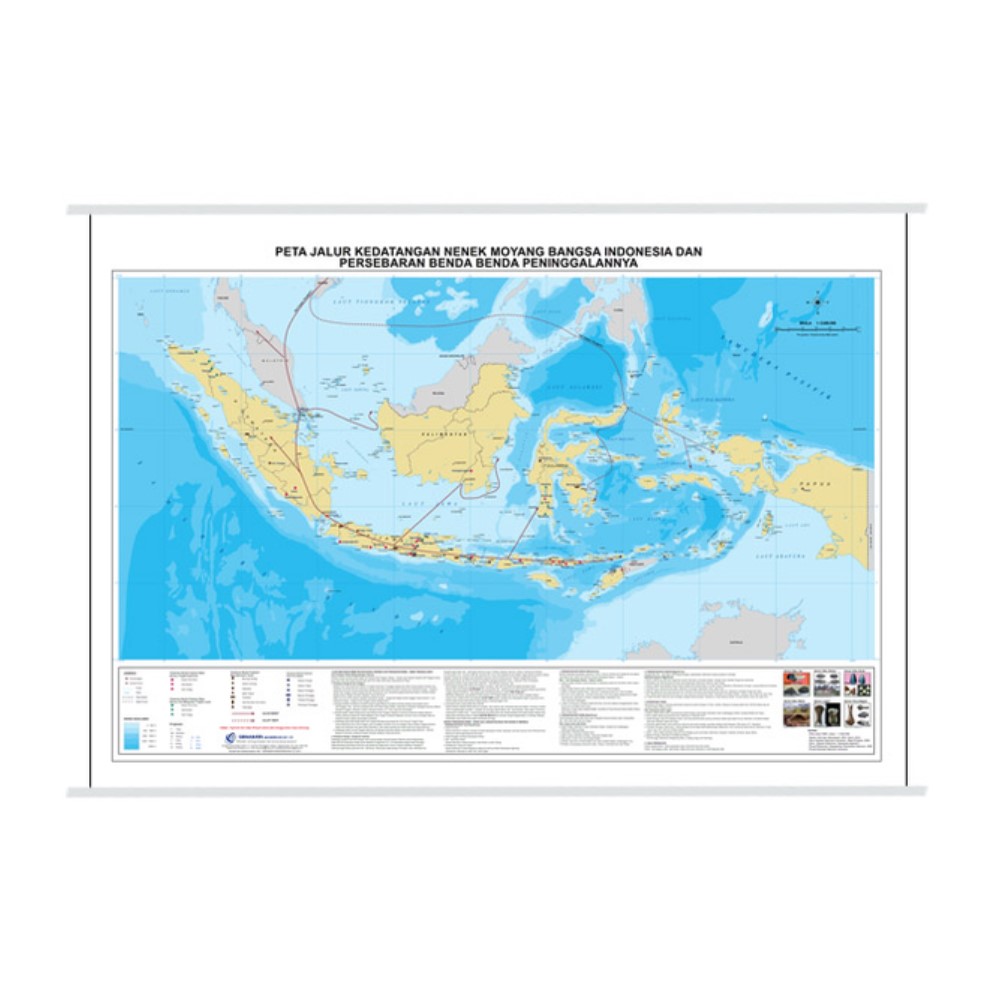 Peta Jalur Kedatangan Nenek Moyang Bangsa Indonesia dan Persebaran Benda-benda Peninggalannya